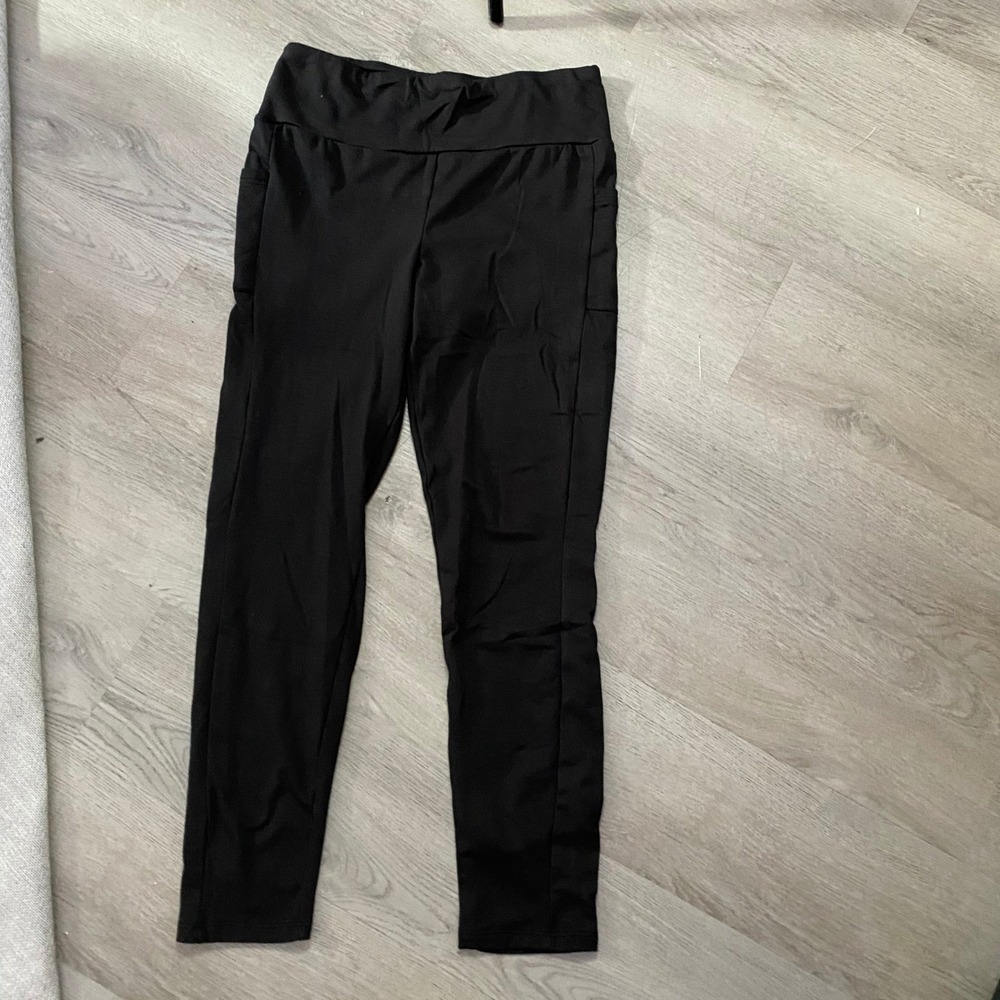 One Step Up Leggings Women Large Black Cargo Pocket High Waisted Stretch
